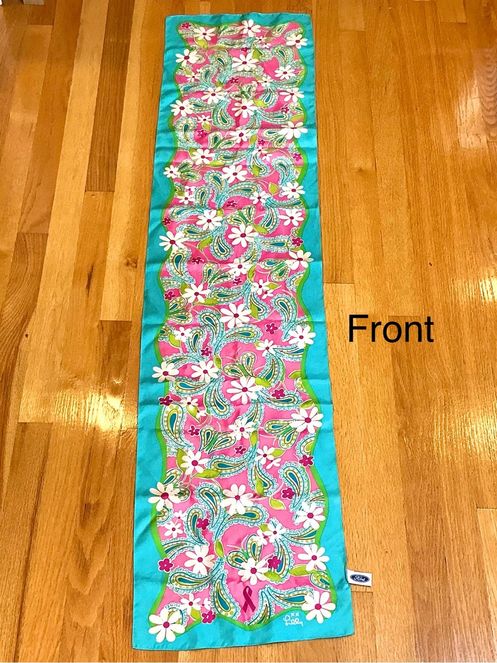 Lilly Pulitzer x Ford Vintage 2004 Silk Scarf Ltd. Edition Breast Cancer Awarene - Picture 5 of 10